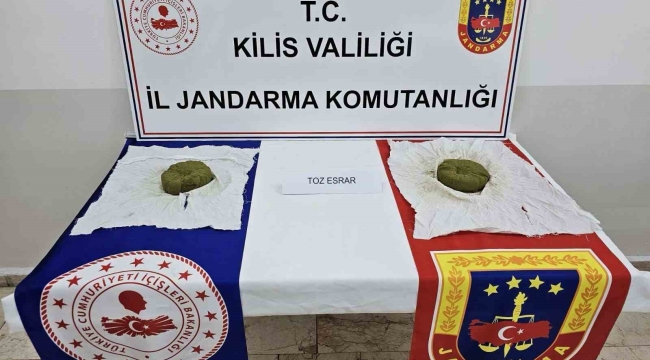 Kilis'te 1 kilo 100 gram esrar ele geçirildi