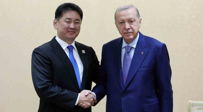 Erdoğan, Moğolistan Cumhurbaşkanı Khurelsukh ile görüştü