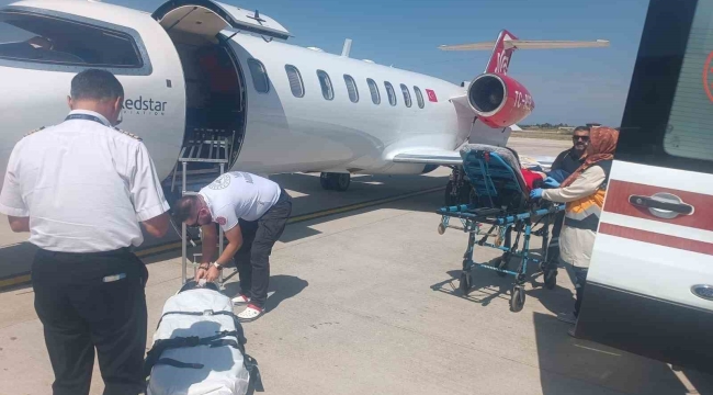 İskemik SVO tanısı olan hasta uçak ambulansla Ankara'ya nakledildi